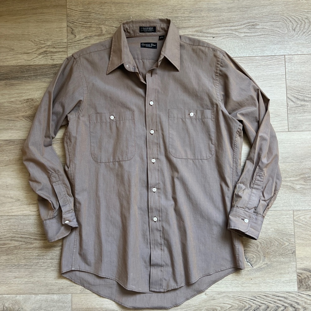 Vintage Dior Men’s Brown Button-Down Shirt